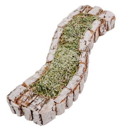 Mohás kéreg alap hullám  fehér M5x37cm