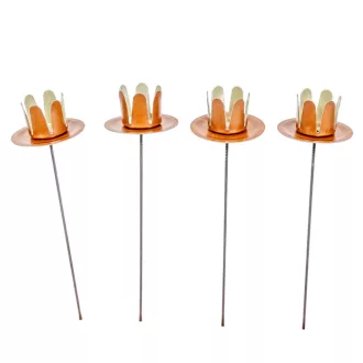 Szálas gyertyatartó tüske talpas arany 17cm 4db/csom