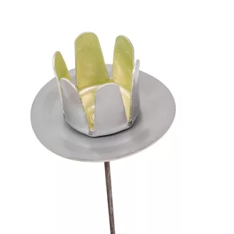 Szálas gyertyatartó tüske talpas ezüst 17cm 4db/csom