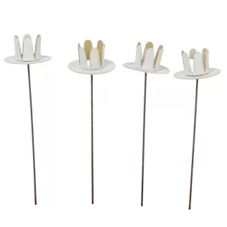 Szálas gyertyatartó tüske talpas fehér 17cm 4db/csom