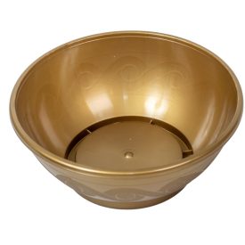 Műanyag kerek tál mintás arany D18cm M7cm