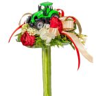 Ballagói csokor traktorral, selyemvirággal 29cm