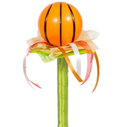 Ballagási csokor kosár labdával szalaggal 30cm