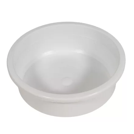 Műanyag tál kerek fehér M5cm D15cm