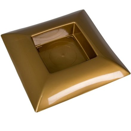Műanyag tál négyzet alakú arany 24 x 24 cm