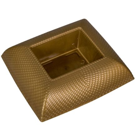 Műanyag tál téglalap alakú mintás arany 19x17cm