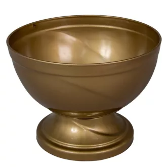 Műanyag nagy talpas tál arany D21cm M15,5cm