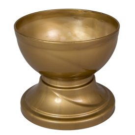 Műanyag nagy talpas tál arany D15cm M13,5cm