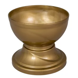 Műanyag nagy talpas tál arany D15cm M13,5cm