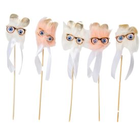 Pálcás pompomos szemüveges macska 5db/csom (db ár)