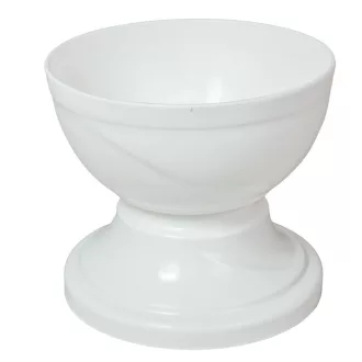 Műanyag nagy talpas tál fehér D15cm M13,5cm