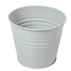 Kaspó fém fényes szürke D13cm M10,5cm