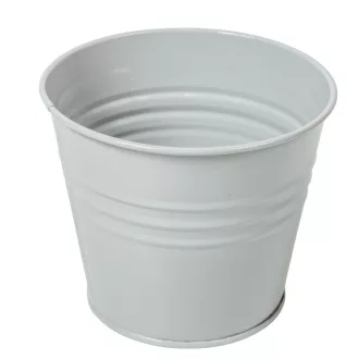 Kaspó fém fényes szürke D13cm M10,5cm