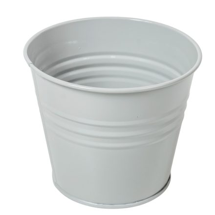 Kaspó fém fényes szürke D13cm M10,5cm