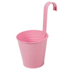 Akasztós bádog cserép rózsaszín D13,5cm M13+13cm