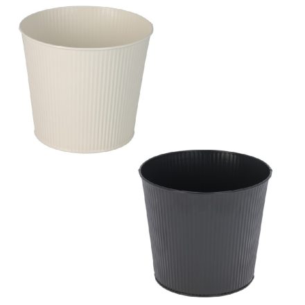 Kaspó fém bordás D19cm M18cm