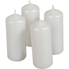 Metál henger gyertya 40x100mm fehér 4db/csom (db ár)