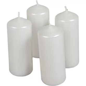 Metál henger gyertya 40x100mm fehér 4db/csom (db ár)