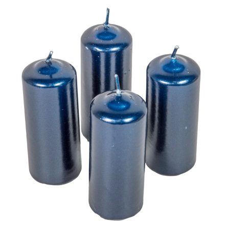 Metál henger gyertya 40x100mm sötét kék 4db/csom (db ár)
