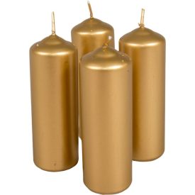 Metál henger gyertya 40x120mm arany 4db/csom (db ár)