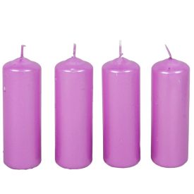 Metál henger gyertya 40x120mm ciklámen 4db/csom (db ár)