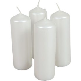 Metál henger gyertya 40x120mm fehér 4db/csom (db ár)