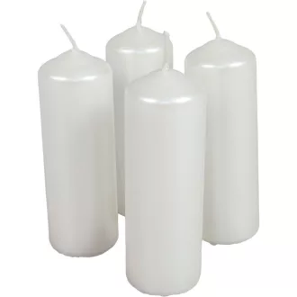 Metál henger gyertya 40x120mm fehér 4db/csom (db ár)