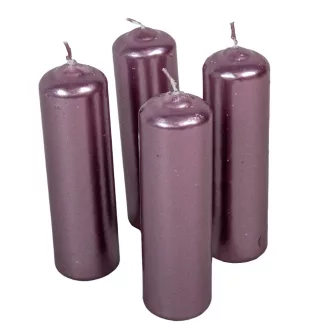   Metál henger gyertya 40x140mm halvány lila (db ár) 4db/csom 2.oszt.