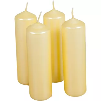   Metál henger gyertya 40x140mm krém 4db/csom (db ár) 2.oszt.