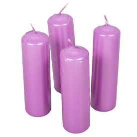   Metál henger gyertya 40x140mm viola 4db/csom (db ár) 2.oszt.