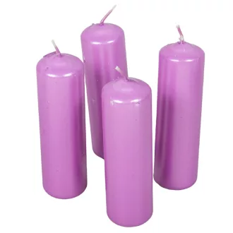   Metál henger gyertya 40x140mm viola 4db/csom (db ár) 2.oszt.
