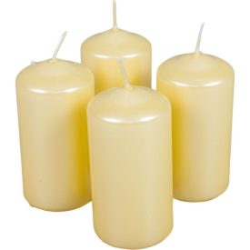 Metál henger gyertya 50x100mm krém 4db/csom (db ár)
