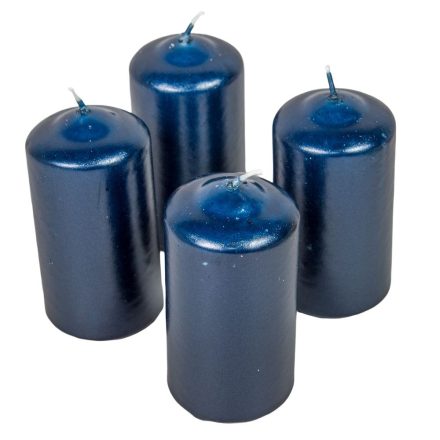 Metál henger gyertya 50x100mm sötét kék 4db/csom (db ár)