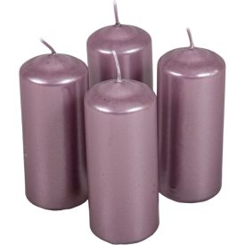   Metál henger gyertya 50x120 mm halvány lila 4db/csom (db ár) 2.oszt.