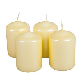   Metál henger gyertya 50x75mm krém 4db/csom (db ár) 2.oszt.