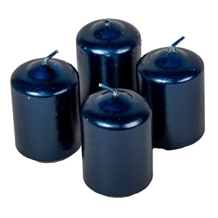 Metál henger gyertya 50x75mm sötét kék 4db/csom (db ár)