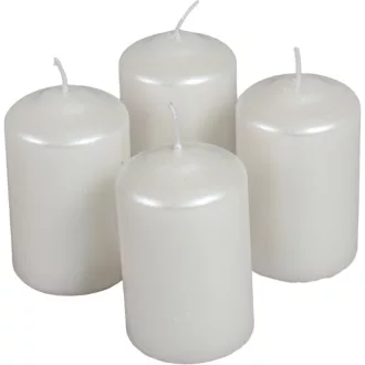 Metál henger gyertya 60x100mm fehér 4db/csom (db ár)