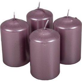   Metál henger gyertya 60x100mm halvány lila 4db/csom (db ár) 2.oszt.