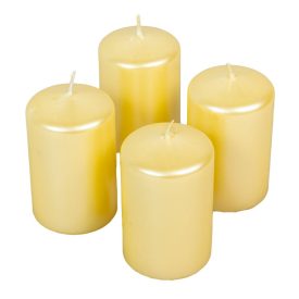   Metál henger gyertya 60x100mm krém 4db/csom (db ár) 2.oszt.