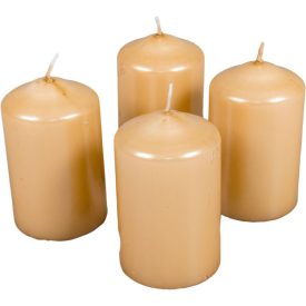   Metál henger gyertya 60x100mm pezsgő 4db/csom (db ár) 2.oszt.