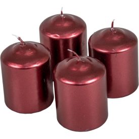   Metál henger gyertya 60x80mm bordó 4db/csom (db ár) 2.oszt.