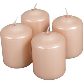   Metál henger gyertya 60x80mm lazac 4db/csom (db ár) 2.oszt.