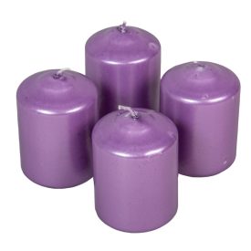 Metál henger gyertya 60x80mm lila 4db/csom (db ár) 2.oszt.