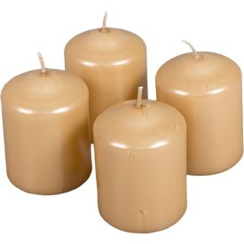   Metál henger gyertya 60x80mm pezsgő 4db/csom (db ár) 2.oszt.