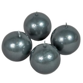 Metál gömb gyertya 60mm szürke 4db/csom (db ár)