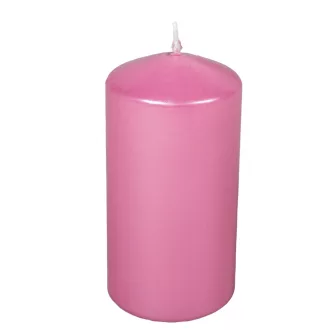 Metál henger gyertya 70x140 mm rózsaszin