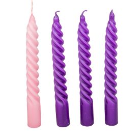   Mártott nagy csavart gyertya lila-rózsa 200mm (db ár) 30db/csom
