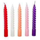 Mártott nagy csavart gyertya 200mm (db ár) 30db/csom piros fehér lila rózsa korall