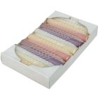 Mártott nagy csavart gyertya 200mm (db ár) 30db/csom fehér vanilia krém puder mályva h.lila