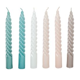   Mártott nagy csavart gyertya 200mm (db ár) 30db/csom fehér ivory pezsgó homok menta vizkék